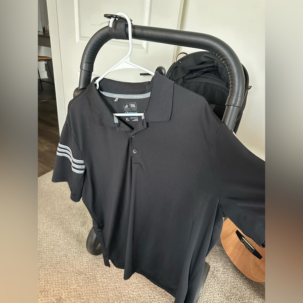 Adidas Men's Polo with White Stripes
